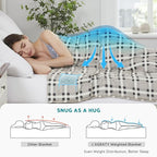 L'AGRATY Weighted Blanket - 48"x72" 15lbs Cooling Breathable Heavy Blanket Microfiber Material with Glass Beads for Adult All-Season Summer Fall Winter Soft Thick Comfort