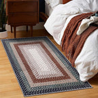 RUGSREAL Entryway Area Rug 2x3 Small Rug Machine Washable Bedroom Area Rug Non Slip Bathroom Mat Stain Resistant Farmhouse Carpet Modern Rustic Rug for Living Room Dining Room, Olive/Brown