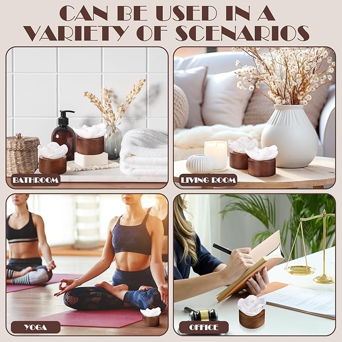 2 Pcs Ceramic Rose Diffuser Flower Passive Essential Oil Diffuser Flower Ceramic Aromatherapy Non Electric Battery for Home Office Tabletops Bathroom Decorative Birthday Ideal Gifts