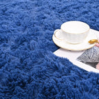 ISEAU Fluffy Rug Carpets Soft Shaggy Area Rugs Indoor Floor Mats for Kids Room Fuzzy Carpet Comfy Cute Nursery Mat Bedside Carpet for Boys Girls Bedroom Living Room Home Decor, 5ft x 8ft, Light Navy