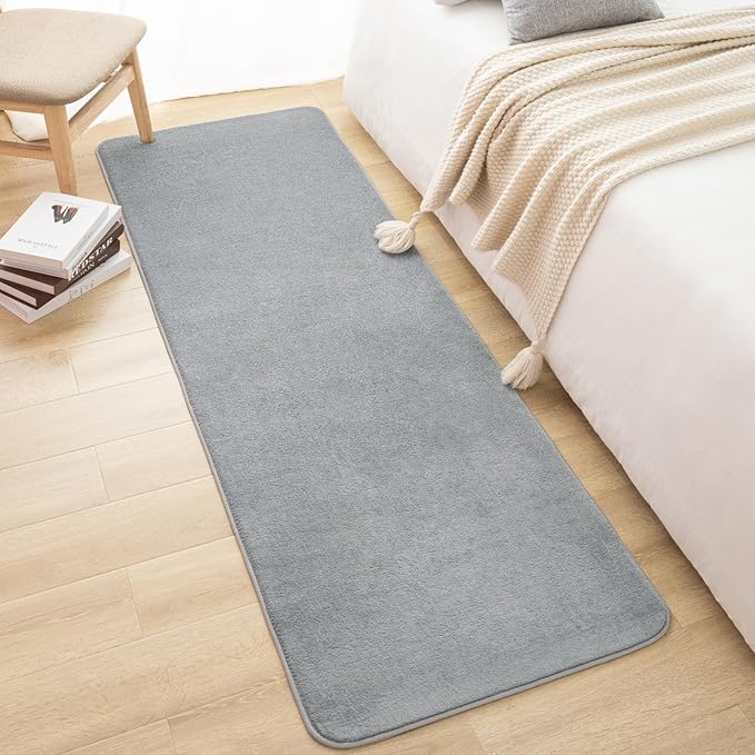 Softlife Washable Runner Rug for Bedroom Living Room Rug, 2x6 Grey Soft Fluffy Hallway Runner Rug, Non-Slip Indoor Carpet for Kitchen Laundary Room Decor Entryway Bathroom