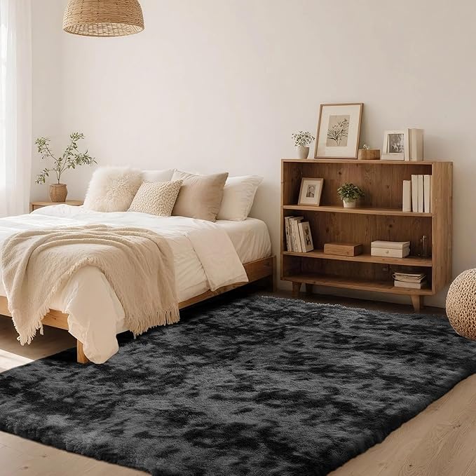 10x14 Area Rug Fluffy Shaggy - Ultra Soft Faux Fur Non-Slip Machine Washable Carpet for Bedroom, Living Room, Nursery & Dorm Cozy Home Decor