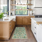 Lahome Chloe Insect Botanical 2x3 Kitchen Rugs Green Door Mat Indoor Entrance,Machine Washable Boho Floral Small Rug,Soft Non-Slip Indoor Carpet Throw Rugs for Entryway Bathroom Laundry(Green,2x3)