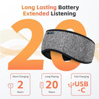 Sleep Headphones Bluetooth 6.0 Headband, 20H Playtime Headband Headphones with HD Stereo Speakers, Sports Wireless Earphones for Side Sleepers Workout Yoga Travel Meditation, Gifts for Women Men
