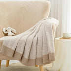 Carriediosa Heather Throw Blanket 50" X 60", 400GSM Ultra Soft Microfiber Fuzzy Fluffy Reversible Knitted Blankets Cozy Plush Lightweight and Warm Fall Throws for Couch, Bed, Sofa, Taupe