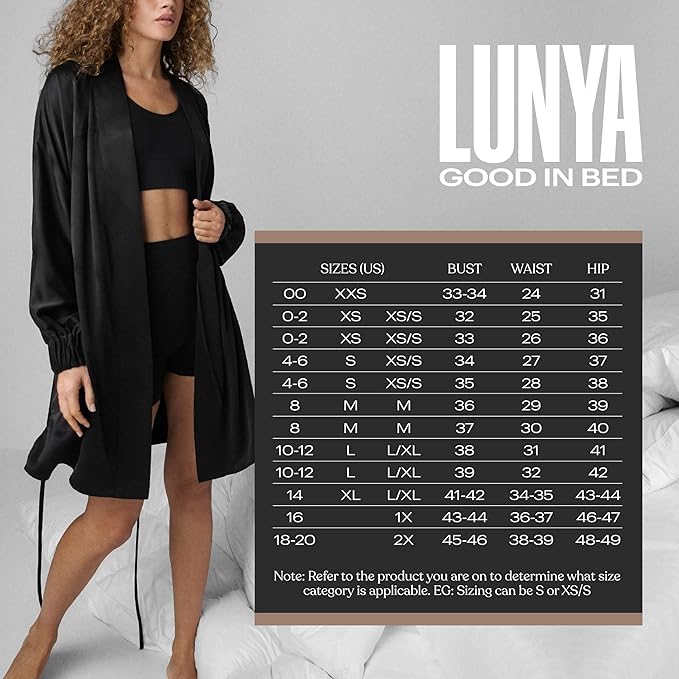 Lunya Washable Silk Robes for Women – Lightweight Short Robes with Pockets, Removable Belt & Interior Tie – Multiple Colors