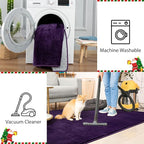 Przemy Washable Area Rug for Living Room Bedroom, 5x7 Feet Dark Purple Memory Foam Rug, Super Soft Modern Indoor Carpet for Kids Room Girls Boys Dorm Nursery Decor Mat