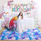 Noahas 6x9 Area Rugs for Living Room,Tie-Dyed Blue and Purple Area Rug,Big Shaggy Rugs for Bedroom,Fluffy Large Carpet,Soft Kids Rug Non Slip Reduce Noise Room Decor