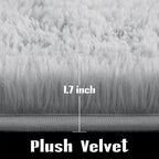 Jelymark Super Soft Shaggy Rug for Bedroom, 4x5.9 Feet Fluffy Carpet for Living Room, Fuzzy Indoor Plush Area Rug for Home Decor, Furry Floor Rugs for Dorm, Kids Nursery Rug for Girls, Grey