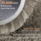 8x10 Area Rugs for Living Room: Fluffy Shag Soft Washable Rug Large Fuzzy Plush Indoor Carpet for Bedroom Nursery Playroom Kids Girls Boys Room (Grey Camel, 8'x10')