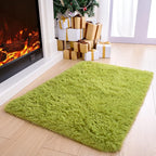 Noahas Door Mat Indoor Entrance,2x3 Shaggy Small Green Area Rugs for Entryway,Non-Slip Fluffy Entry Bedroom Rug,Soft Plush Bedside Throw Kids Carpet