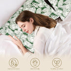 ZIMASILK 100% Pure Mulberry Silk Pillowcase for Hair and Skin Health,Both Sides 19 Momme Silk Floral Print,1pc (Standard 20''x26'',White Leaves)