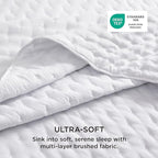 Bedsure King Quilt - Bright White Bedspread King Size & Lightweight Comforter, Modern Coverlet with Clover Pattern, Ultra Soft All-Season Bedding, 106 x 96 Inches | Stitch-Free Quilting, Ultra Soft, Lightweight, Machine Washable, Pet-Friendly