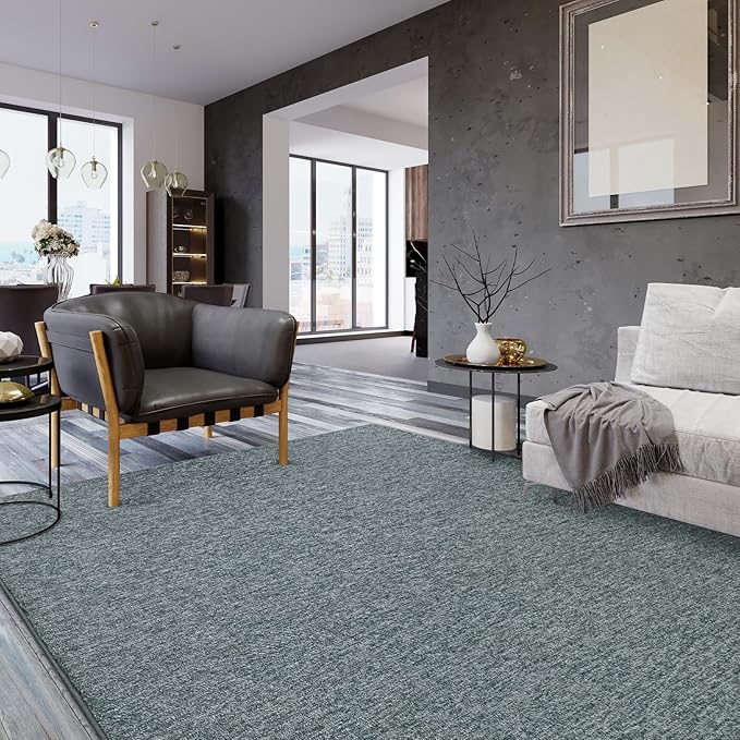 Keeko 4x6 Area Rugs for Living Room, Soft Modern Memory Foam Bedroom Rug Washable Indoor Rug Low Pile Minimalist Non Slip Carpet for Kids Nursery Dorm Room Home Decor Grey and Green