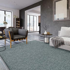Keeko Living Room Rugs 6x9, Soft Modern Large Area Rug for Bedroom Washable Memory Foam Indoor Big Carpet Low Pile Minimalist Non Slip Rug for Classroom Dorm Kids Room Home Decor Grey and Green