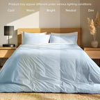 Bare Home 100% Organic Cotton California King Duvet Cover Set - Crisp Percale Weave - Lightweight & Breathable - Cooling Duvet Cover Set (Cal King, Winter Blue)