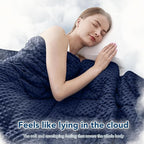 Topcee Weighted Blanket for Adults (15lbs 60"x80"), Minky Dots Heavy Blanket for 140-160lbs Sleeping, Soft, Cozy and Cooling Weighted Throw Blankets, Machine Washable, Blue