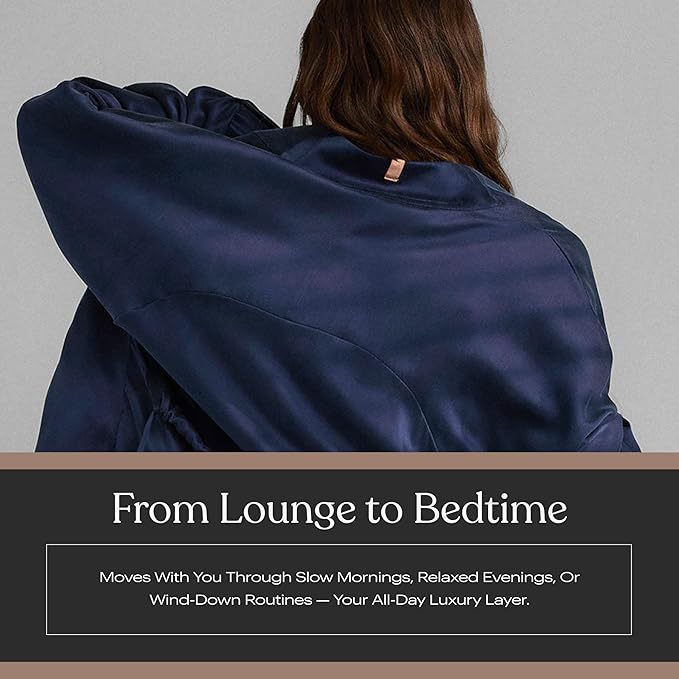 Lunya Washable Silk Robes for Women – Lightweight Short Robes with Pockets, Removable Belt & Interior Tie – Multiple Colors