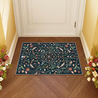 Lahome Insect Botanical Floral 2x3 Small Kitchen Rugs for Entryway Black Door Mat Indoor Entrance,Washable Boho Bathroom Area Rug,Soft Non-Slip Indoor Carpet Throw Rugs for Entry Laundry(Black,2x3)