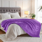 yescool Weighted Blanket (7 lbs, 41" x 60", Violet) Heavy Blanket for Sleeping Perfect for 60-90 lbs, Breathable Blanket with Premium Glass Bead, Machine Washable