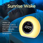 iHome Sunrise Alarm Clock Radio with Bluetooth Speaker, Color Changing Lamp, and USB Charging (iBT32)
