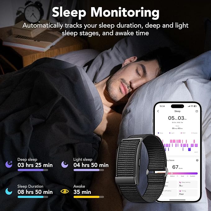 Health Activity Fitness Trackers, 2025 Wearable Smart Bracelet, 120+ Sport Modes Smart Band, All-Day Continuous Heart Rate Blood Pressure Stress HRV Monitor, 24H Sleep Tracker with Free App
