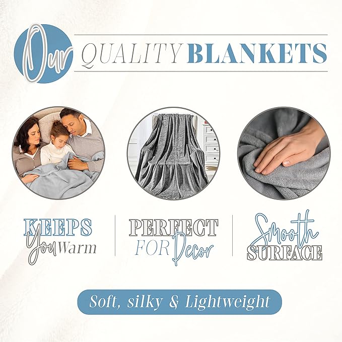 Elegant Comfort Luxury Velvety Feel Blanket, All-Season Lightweight Blanket, Ultra Plush, Soft, Cozy-Fuzzy Flannel Fleece for Couch, Sofa, Bed, Travel, Plaid Design, King/California King, Navy