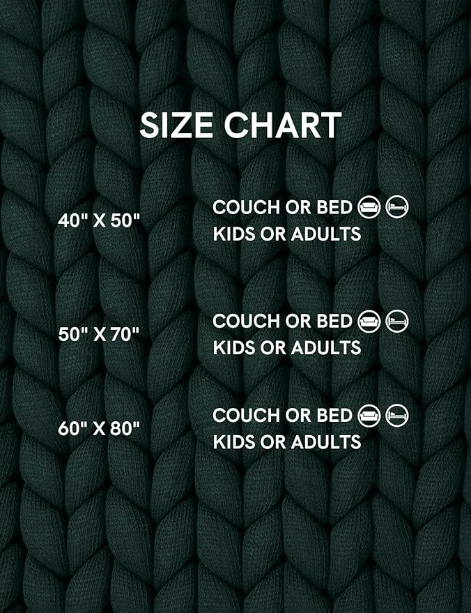 YnM Chunky Throw Blanket, Medium-Weight, Hand Knitted, Skin Friendly, Ventilated and Breathable, Machine Washable, Home Décor Piece for Couch, Sofa and Bed (Pacific Green, 60x80 Inch)