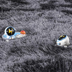 ISEAU Area Rug for Living Room, 5 x 8 Feet Shag Rugs for Bedroom, Modern Indoor Carpet Non-Slip Abstract Aesthetic Fuzzy Rug, Fluffy Rugs for Boys Kids Bedroom Decor, Dark Grey