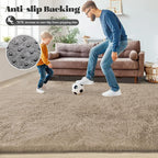 8x10 Area Rugs for Living Room: Fluffy Shag Soft Washable Rug Large Fuzzy Plush Indoor Carpet for Bedroom Nursery Playroom Kids Girls Boys Room (Camel, 8'x10')