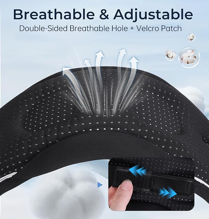 LC-dolida Bluetooth Sleep Mask with White Noise，Sleep Headphones,Bluetooth Wireless Music Eye Mask, Ideal for Travel, Night Work, Napping, Side Sleeping and Office Use for Both Men and Women(Grey)