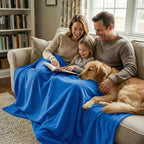 Fleece Blanket Full/Queen - 80x90 Inch Lightweight & Buttery-Soft Throw for Bed, Sofa, Camping | 300GSM Cloud-Touch Microfiber | Cozy Essentials for Travel & Movie Nights, (Blue)