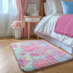 Amdrebio Rainbow 2x3 Small Area Rugs for Girls Bedroom Kids Room Decor, Pastel Colorful Rug for Playroom Preppy Dorm, Cute Unicorn Shaggy Rug for Baby Princess, Kawaii Fluffy Plush Carpet for Nursery