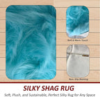 LAMBZY Bear Skin Rug Super Soft Fluffy Faux Fur for Bedroom Floor Sofa Living Room High-Density Plush Shaggy Carpet Sofa Cover Bedside Sheepskin Rug (3'x5', Blue)