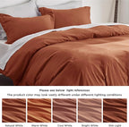 Bedsure Duvet Cover King Size - Soft Double Brushed Bedding Set for Kids & Adults, Zipper Closure, 3 Pieces, Includes 1 Duvet Cover (104"x90") & 2 Pillow Shams, NO Comforter, Terracotta