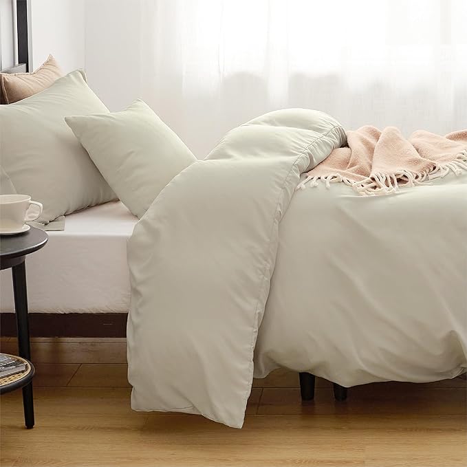 Bedsure Duvet Cover Twin/Twin XL - Only Includes 1 Duvet Cover (68"x90"), Hotel Luxury Soft Double Brushed All Season Bedding for Kids & Adults, Zipper Closure, Linen (No Comforter, No Pillow Shams)