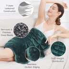 Alomidds Weighted Lap Blanket 7lbs, Cozy Breathable Flannel Weighted Lap Pad for Adults, Small Weighted Blanket for Travel, Couch, Green, 29" x 24"