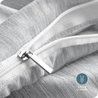 Bare Home Bedding Duvet Cover Extra Long - Premium 1800 Super Soft Collection - Lightweight, Duvet Cover - Soft Textured (Twin/Twin XL, Heathered Pewter)