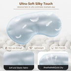Sleep Mask Silk Eye Mask for Men Sleeping Mask, Adjustable Elastic Strap for Night Shading Sleep Mask, Soft and Comfortable for Both Men and Women (Light Blue)