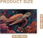 Turtle Area Rug 2x3 ft Entry Rug Washable Boho Rugs Non Slip Low Pile Floral Door Mat Small Carpet for Bedroom, Bedside, Kids Room, Office, Dining Room