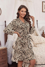 Ekouaer Women‘s Robes Lightweight 3/4 Sleeve Short Knit Bathrobe Soft Knee Length Sleepwear Robes with Pockets S-XXL
