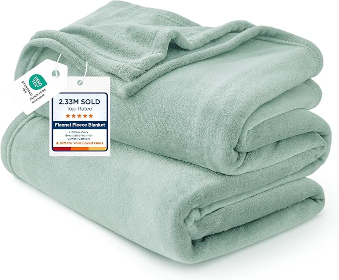 Bedsure GentleSoft Bedding Fleece Blanket for Girls and Boys - Soft Cozy Cute Small Throw Blankets for Travel, 43x55 Inches, Sage Green