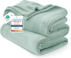 Bedsure GentleSoft Fleece Blanket California King Sage Green - Lightweight Plush Fuzzy Cozy Soft Bed Blankets, 102x96 inches