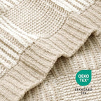 Amélie Home Knit Throw Blanket, Soft Chenille Cozy Breathable Pineapple Chunky Decorative Blanket for Couch, Bed & Sofa, French-Inspired Lightweight Warm Gift for Women, Beige, 50"x60"