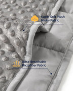 Mr. Sandman Weighted Blanket for Adults, Minky Dots Heavy Blanket for Woman, Man Sleeping and Calm, Soft and Cozy Weighted Throw Blankets, Machine Washable, 48 x 72in, 10 lbs, Grey