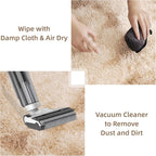 Litanika 5x8 Shag Area Rug for Living Room Bedroom, Tie-Dyed Beige High Pile Soft Plush Shaggy Furry Cream Bedside Playroom Dorm Carpet, Non-Slip, Non-Shedding Modern Indoor Floor Rug