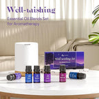 ASAKUKI Essential Oils for Diffuser –6 Mood Essential Oil Blends (Breathe, Uplift, Sensual, Balance, Unwind, Rest) for Morning to Night Rituals, Home & Daily Use- Gifts for Mom