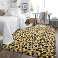 HOMORE Premium Leopard Fluffy Rugs, Leopard Print Rug for Living Room Bedroom,Soft Cheetah Print Rug for Kids Children Room, Faux Animal Printed Carpet for Western Decor,3x5 Feet Black and Khaki