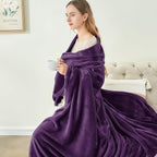 BEDELITE Fleece Blanket King Size Blankets for Bed, Luxury Plush Cozy Fuzzy Blanket 108x90 inches, Super Soft Warm Lightweight Throw Blanket All Seasons Suitable, Purple