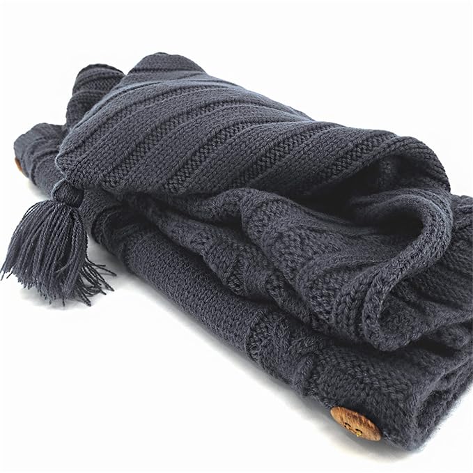 XMWEALTHY Newborn Baby Wrap Swaddle Blanket Knit Sleeping Bag Receiving Blankets Stroller Wrap for Baby Grey 0-6 Month